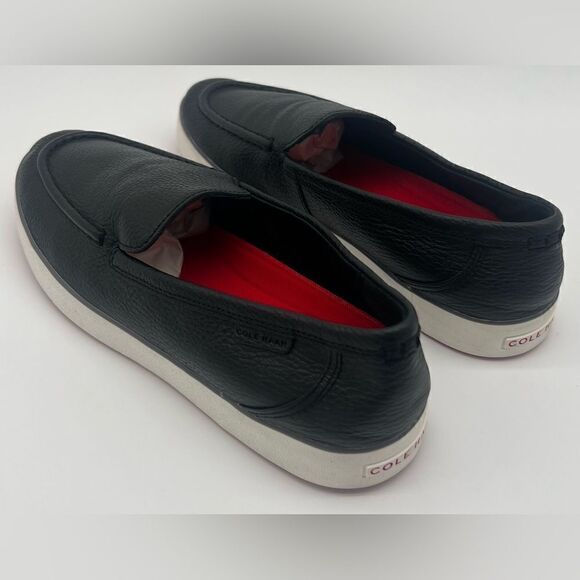 Cole Haan Black and White Leather Loafers - Picture 9 of 11